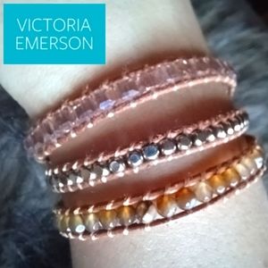 TRIPLE WRAP BRACELET BY Victoria Emerson Silver Ciara on Natural  Adjustable